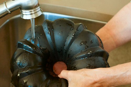Releasing the Ice Ring from the Bundt Pan