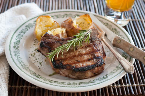 Grilled Maple-Brined Pork Chops Recipe - EntertainingCouple.com