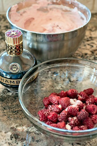 Making the Drunken Raspberry Sauce