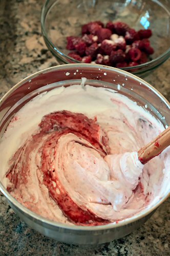 Mixing Raspberry Mousse