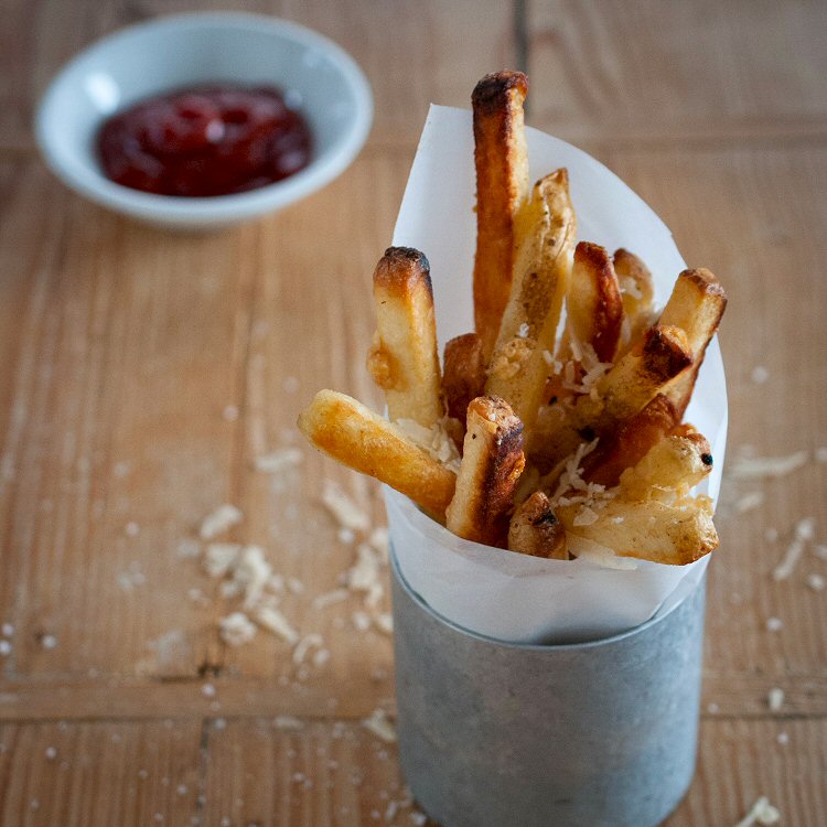Oven Baked French Fries with Truffle Oil