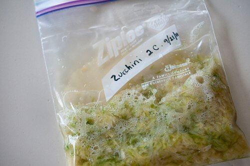 Grated Zucchini from the Freezer