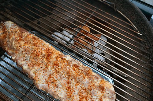 Ribs and Hickory Chips on the Grill