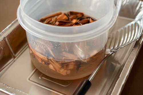 Soaking Hickory Chips