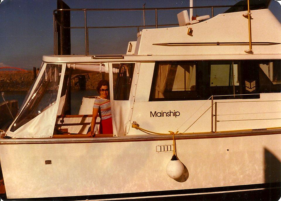 Mom on boat