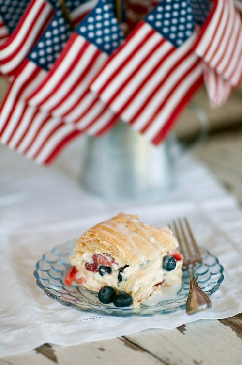 Strawberry Napolean with Blueberries