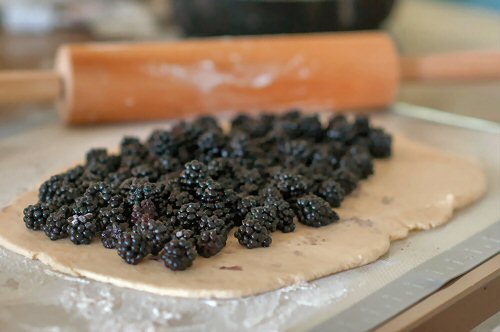 Blackberries on Dough