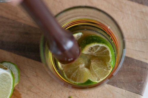 Muddling Lime and Sugar