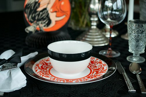 Halloween Soup Bowl on Plate