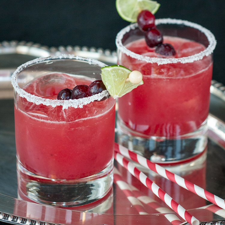 Hand-Shaken Cranberry Margaritas