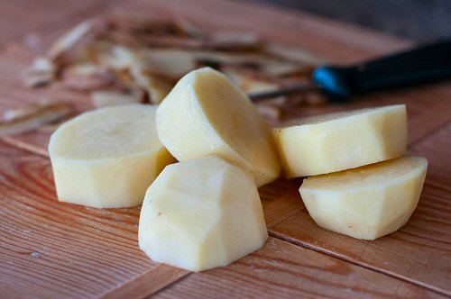 Peeled and Sliced Potatoes